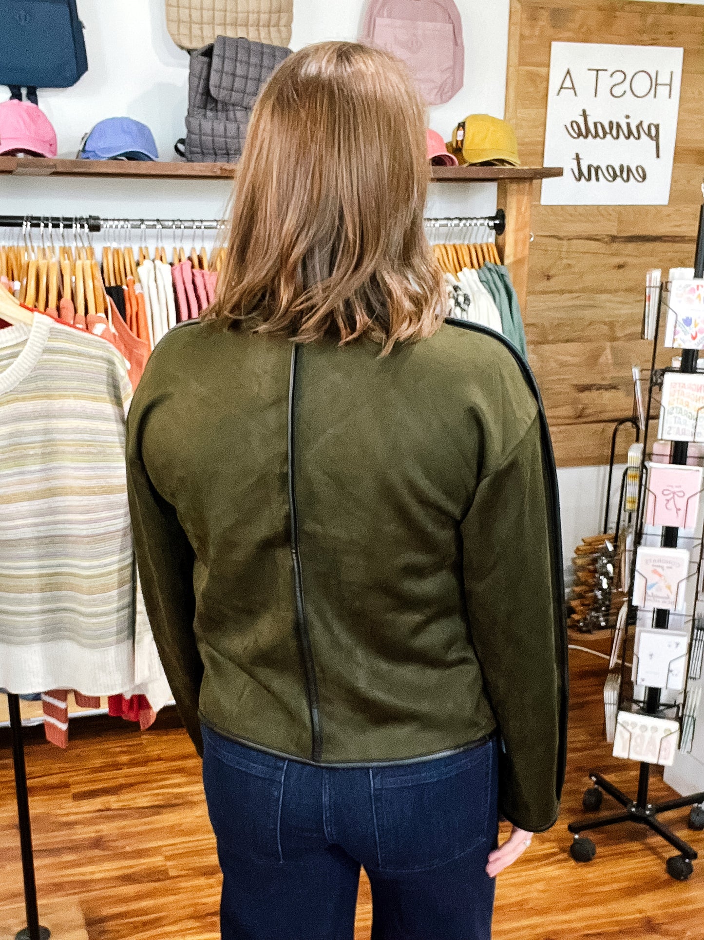 Olive Green Suede Jacket