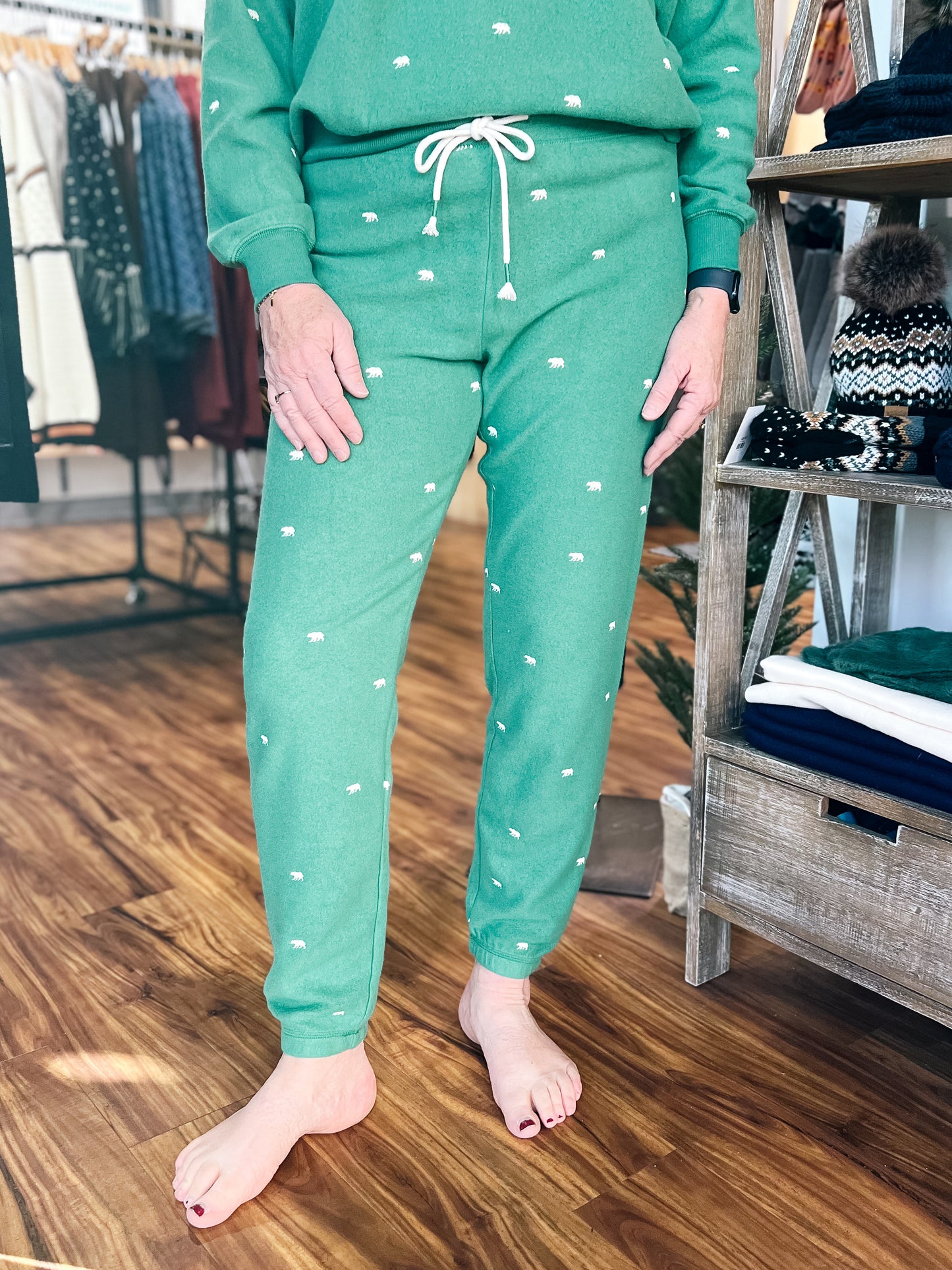 Green Banded Fleece Pant