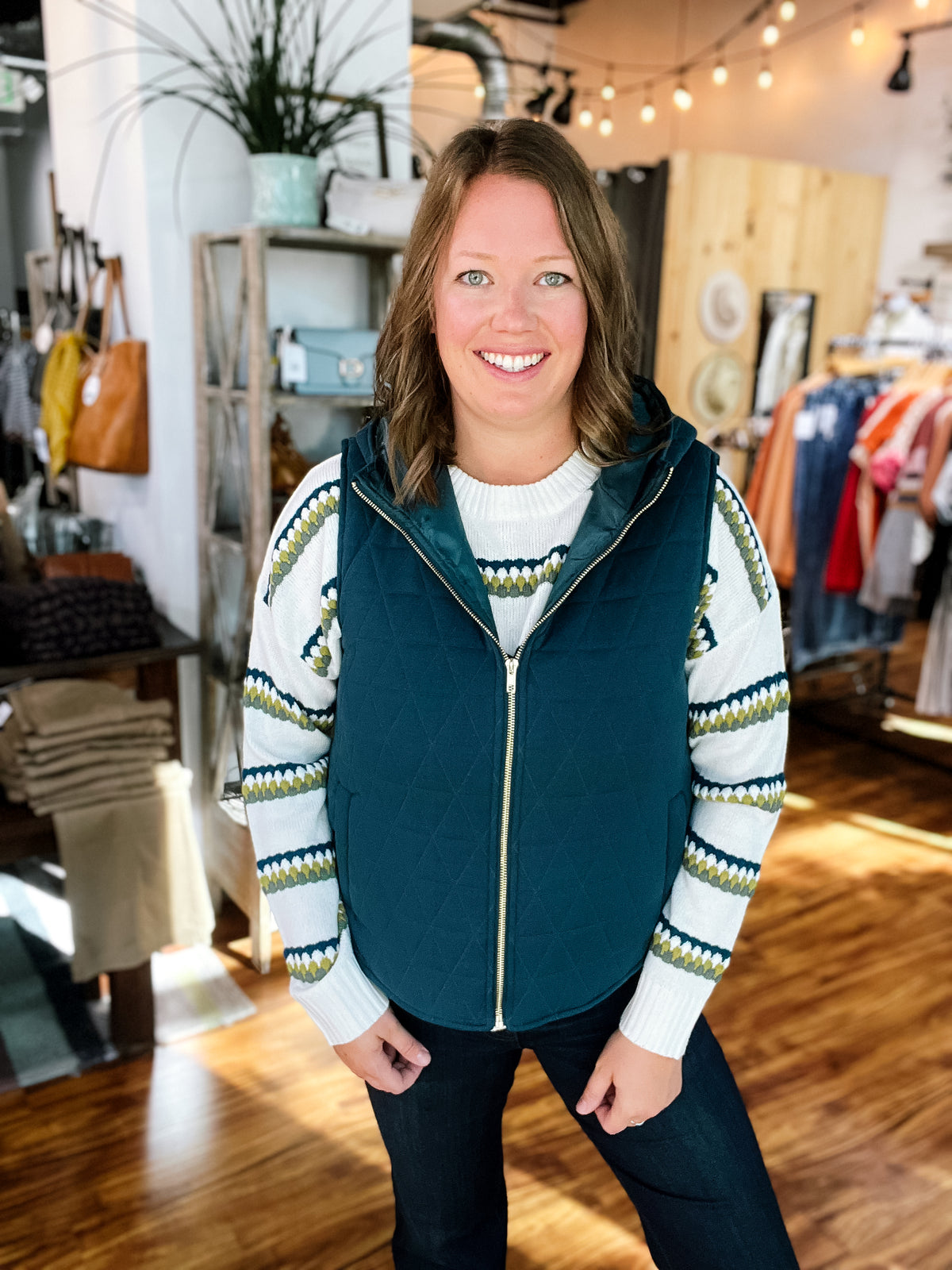 Dark Teal Hooded Vest