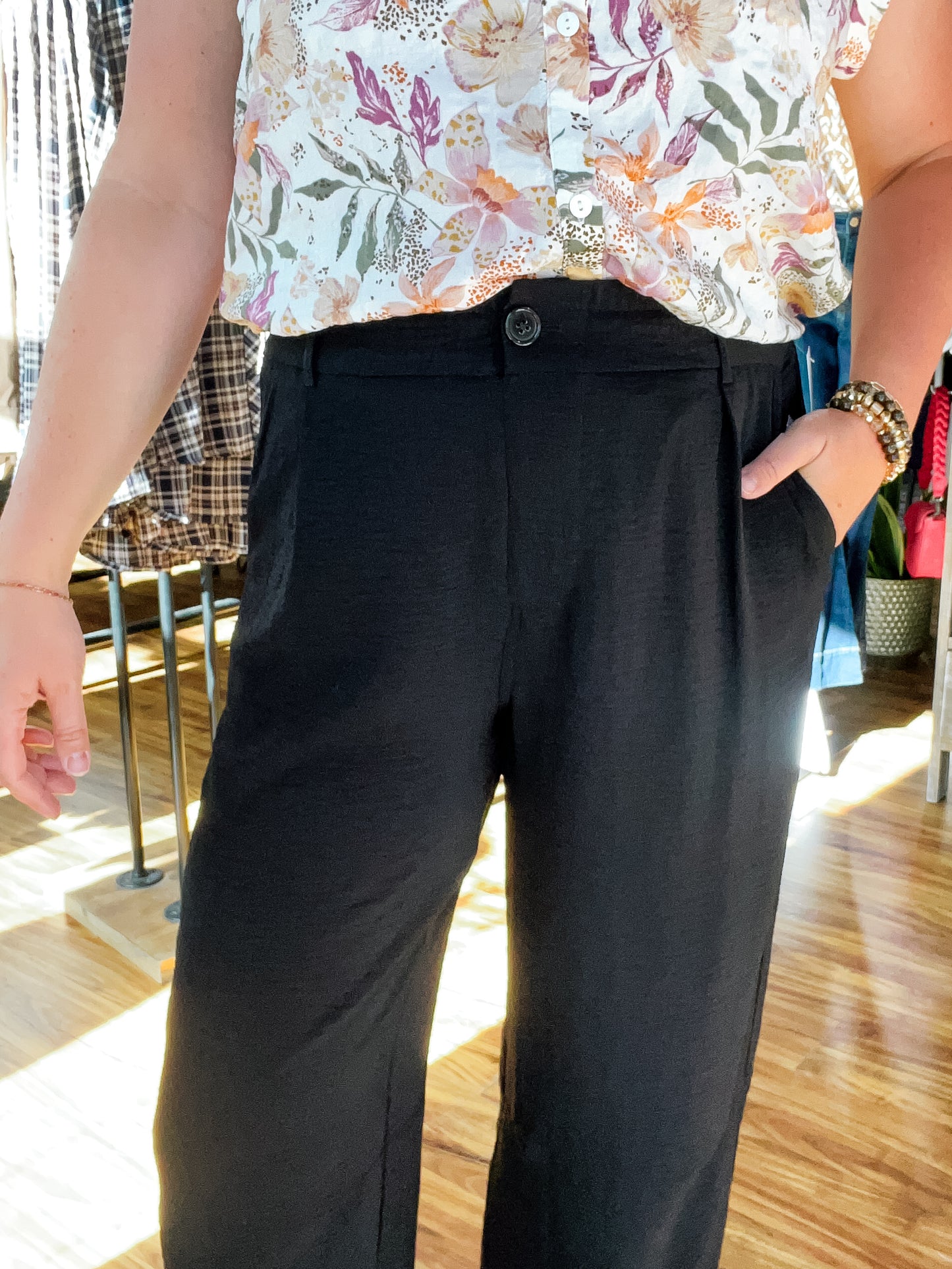 Black Flowy Pant