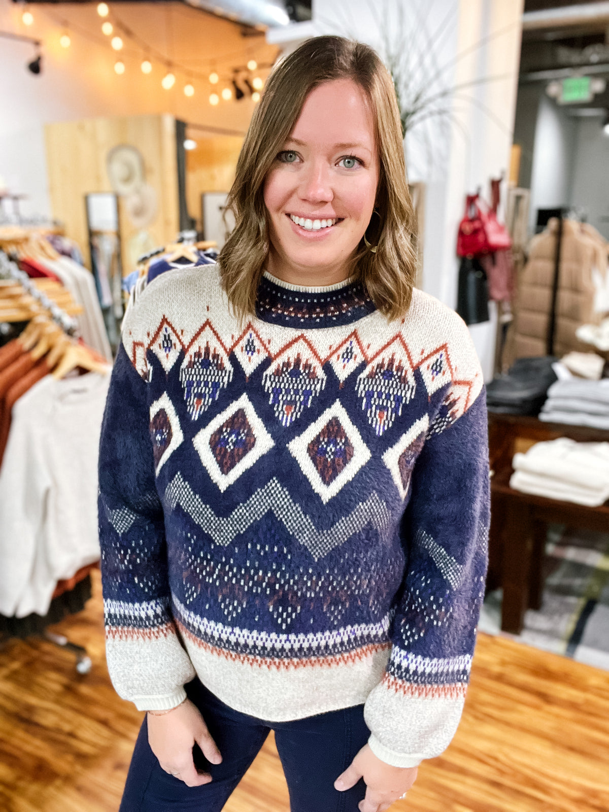 Sapphire Printed Sweater