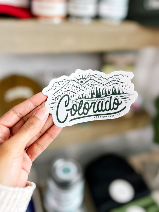 Green Colorado Mountain Sticker