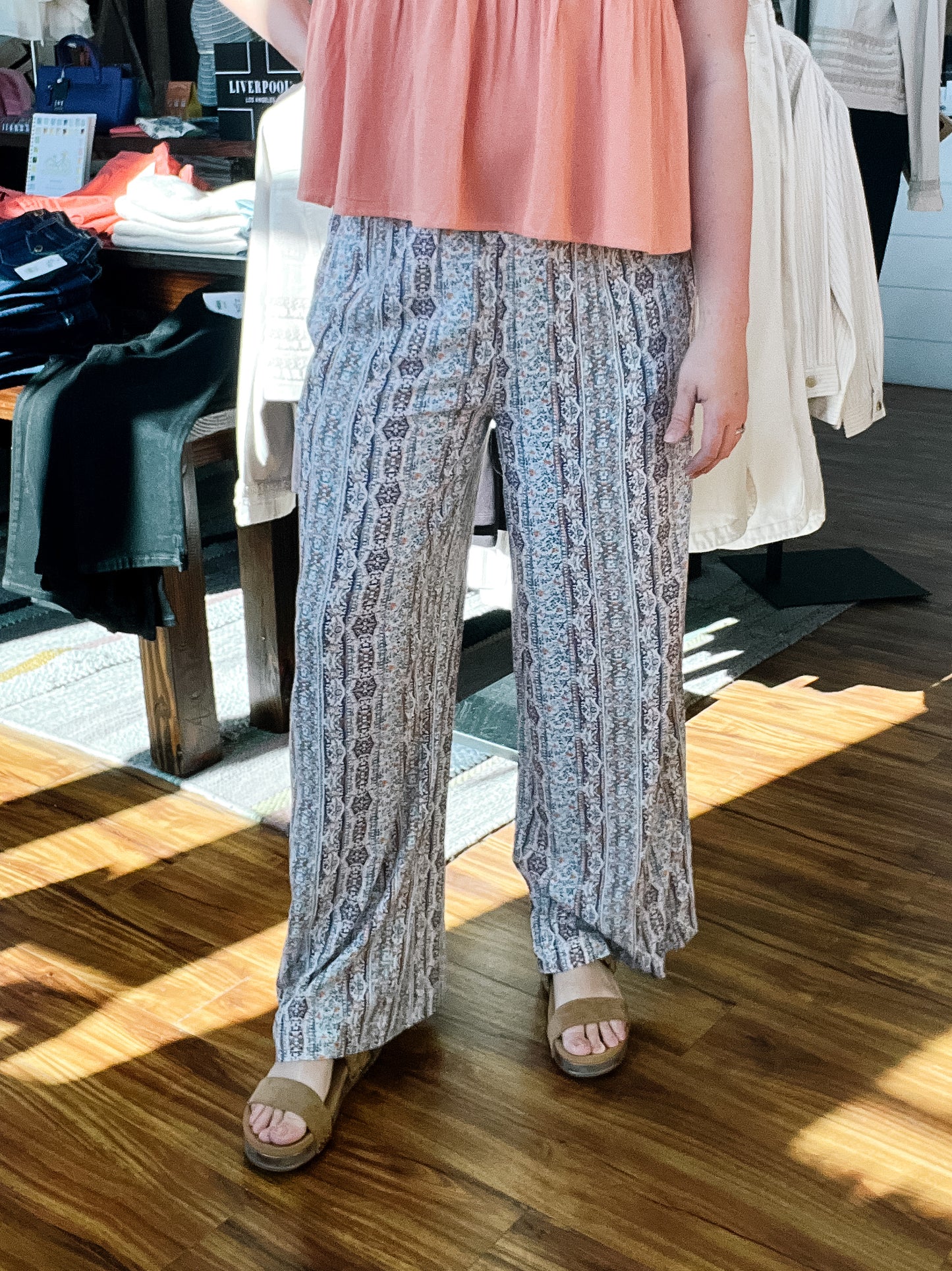 Blue Printed Palazzo Pants
