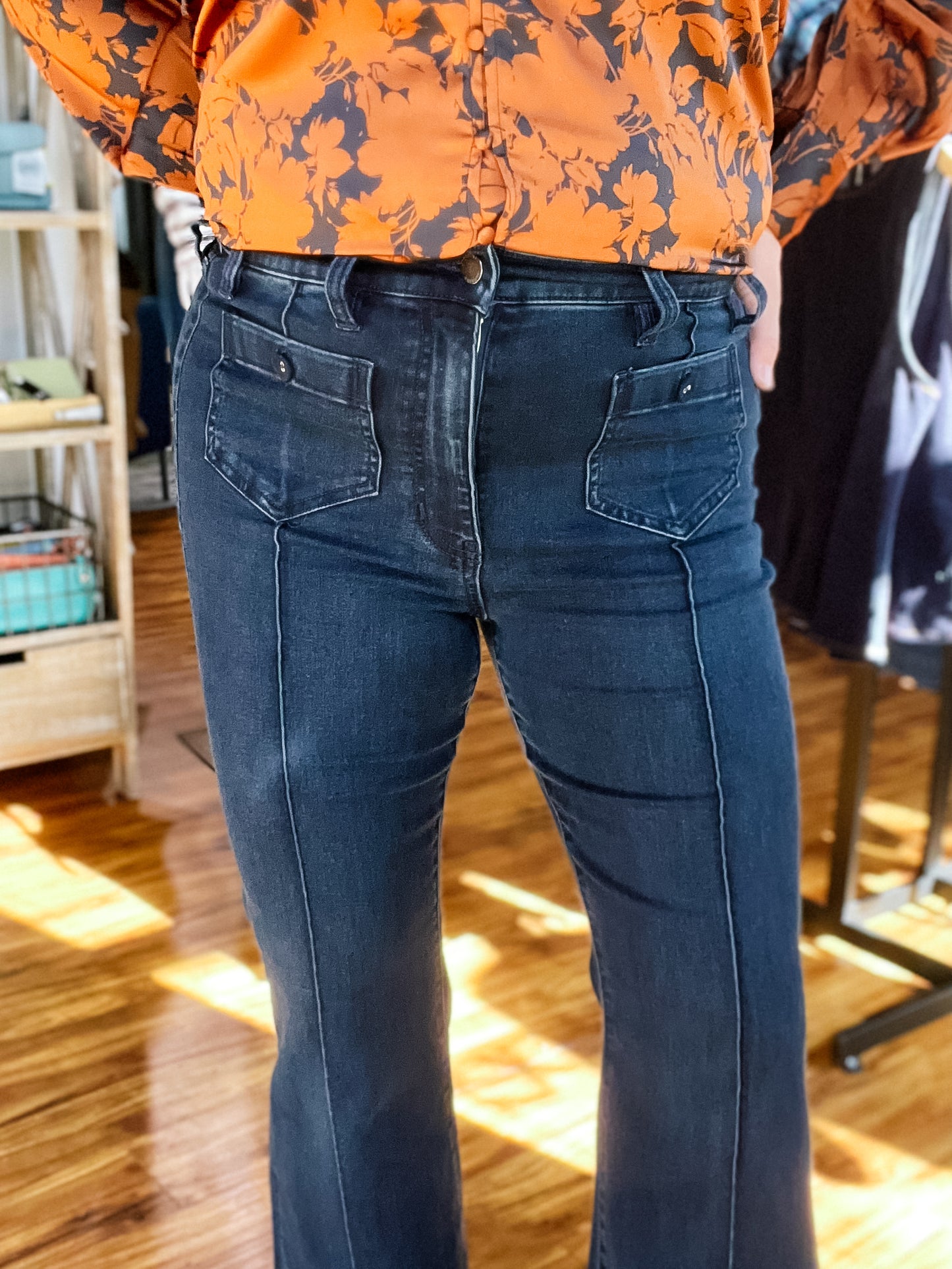 Hannah Raven Wing Hi Rise Flare Jean