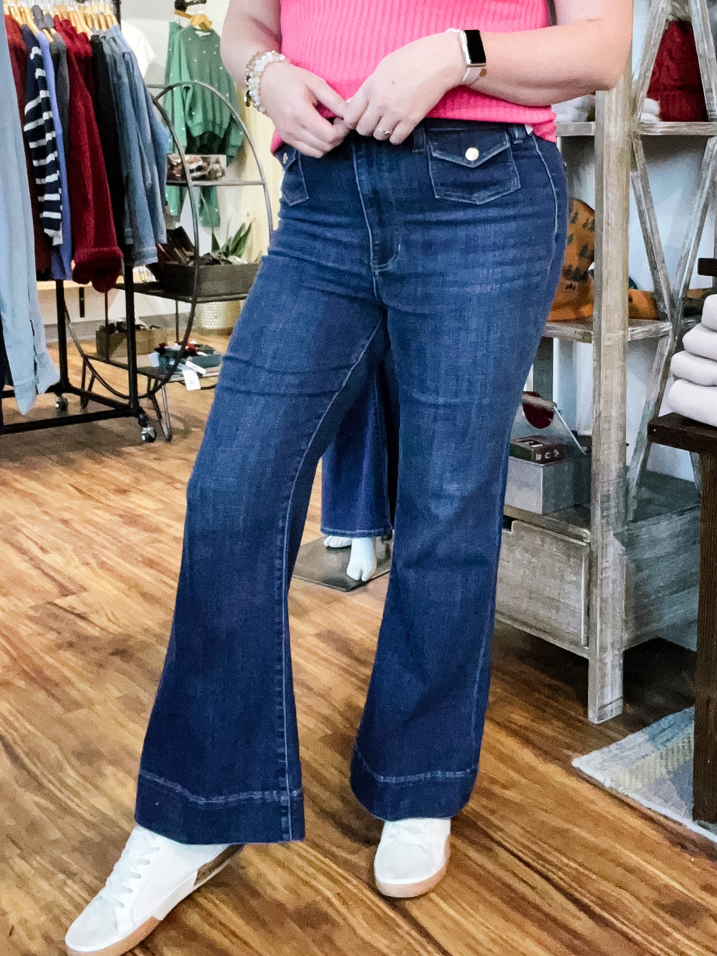 Hannah Moon Light Hi-Rise Flare Jean