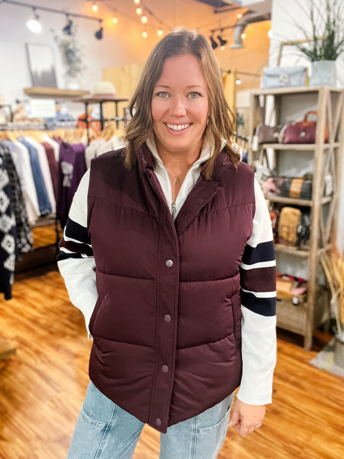 Plum Puffer Vest