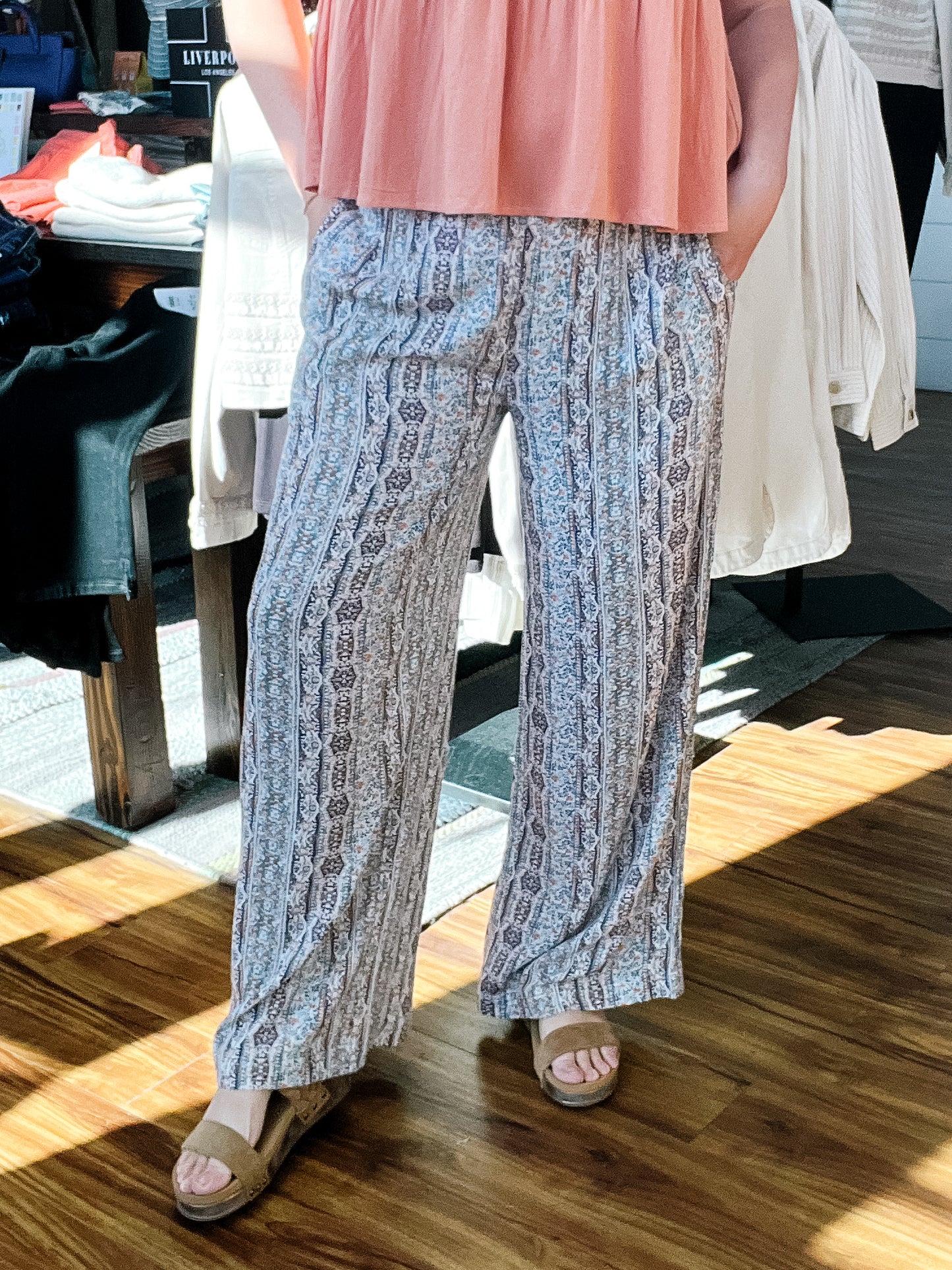 Blue Printed Palazzo Pants