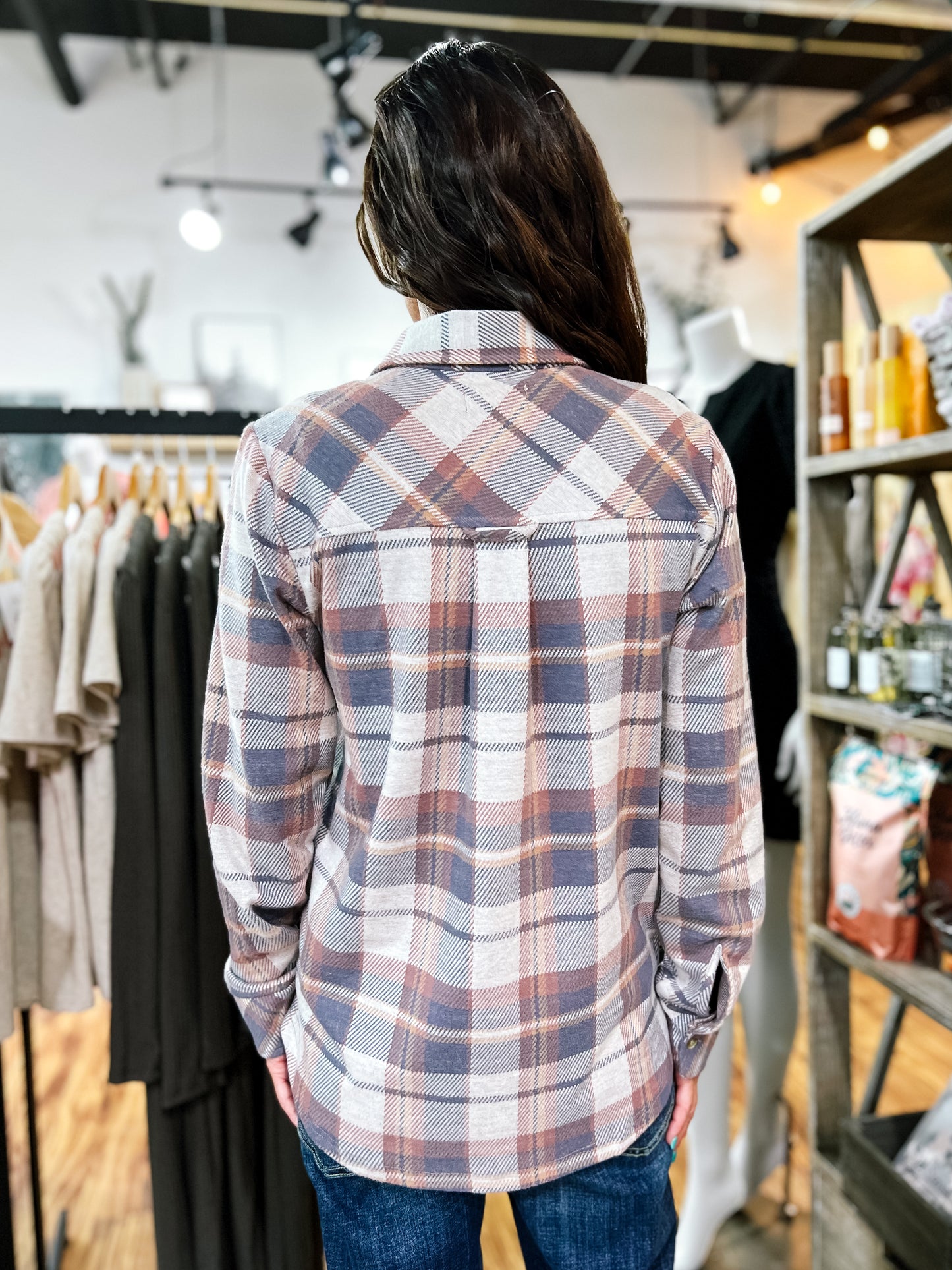 Blue W/Pink Flannel Shirt