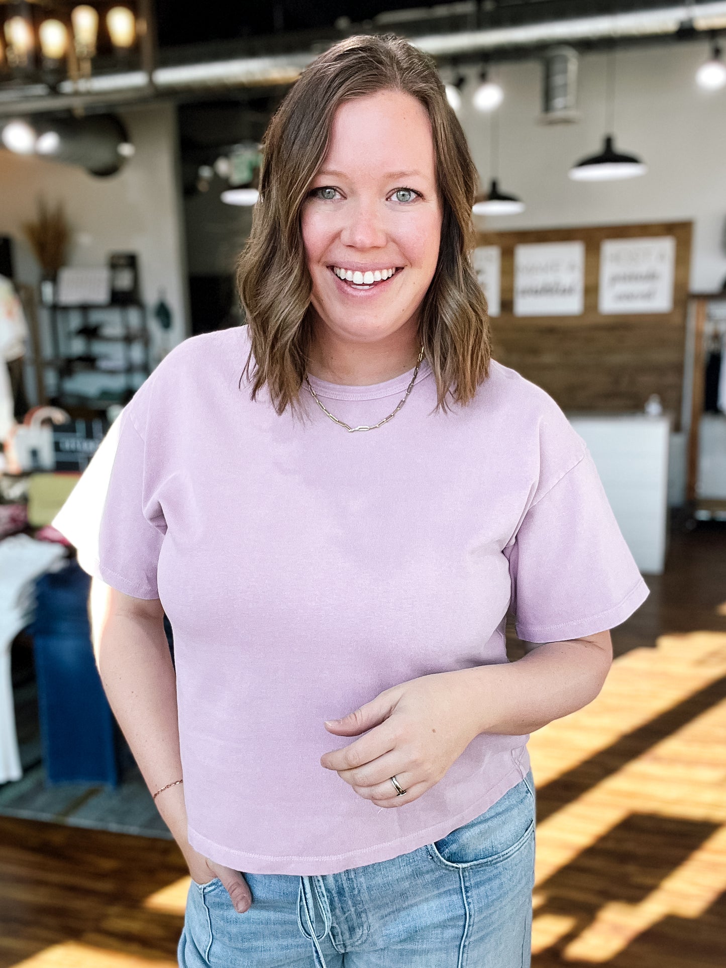 Lavender Round Neck T-Shirt