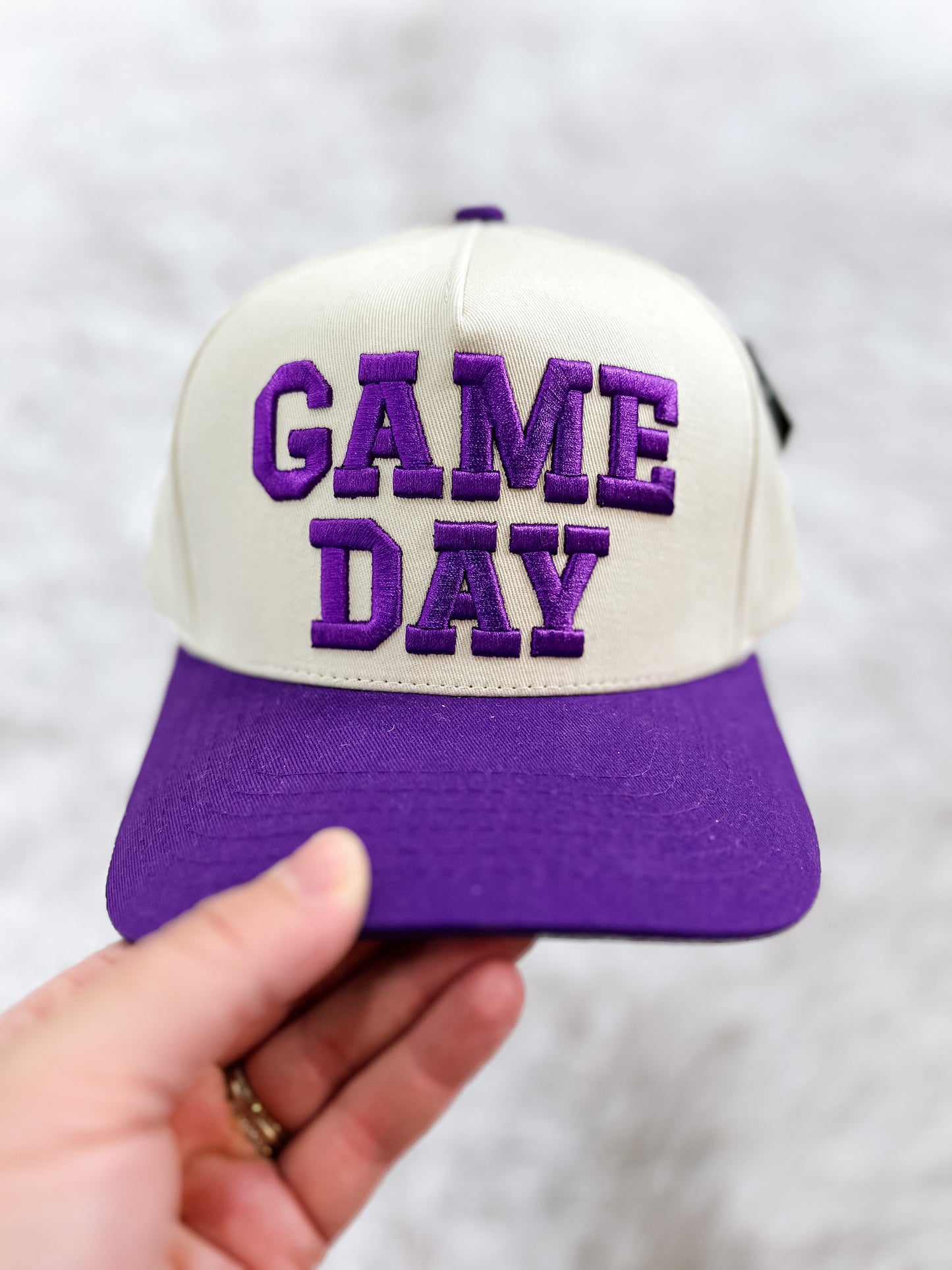 Ivory W/Purple Game Day Hat