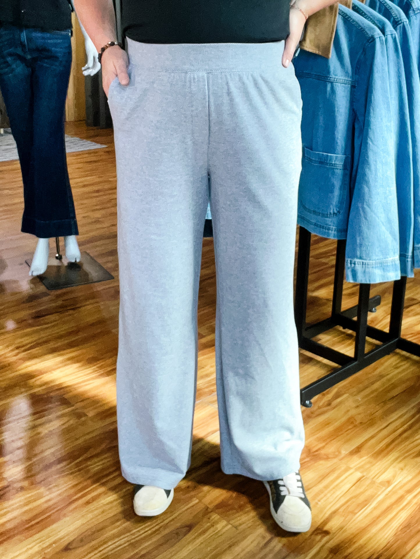Charcoal Gray Mini Stripe Pants