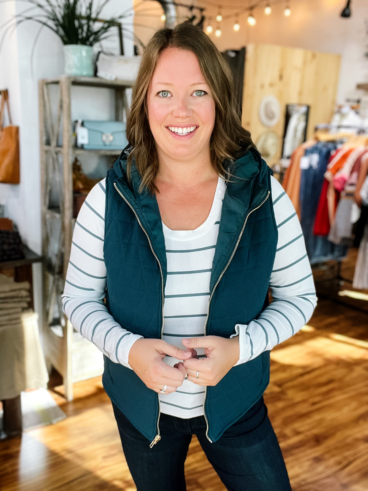 Dark Teal Hooded Vest