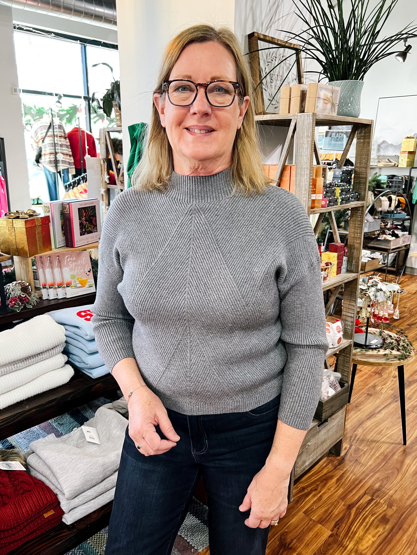 Charcoal Mock Turtleneck Sweater