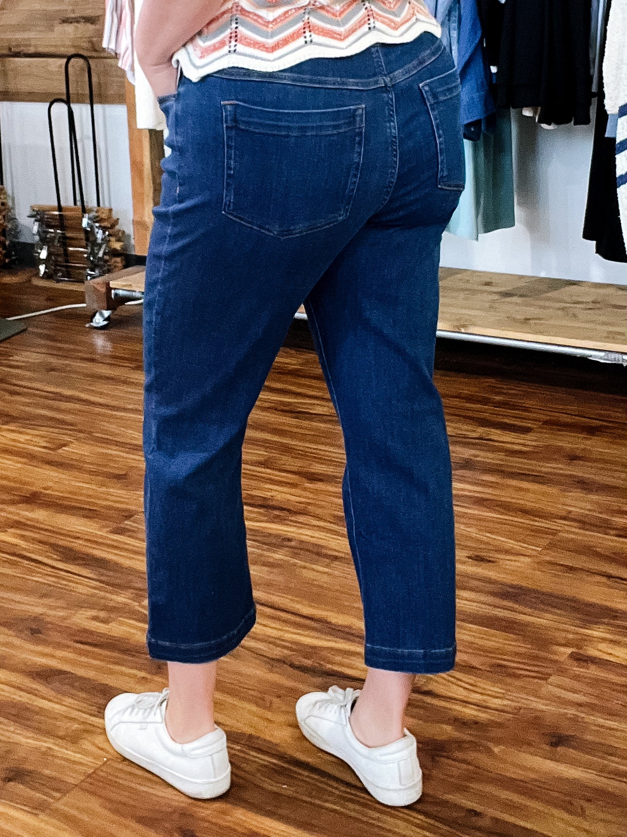 Audrey Medium Wash Unbound Straight Crop Denim