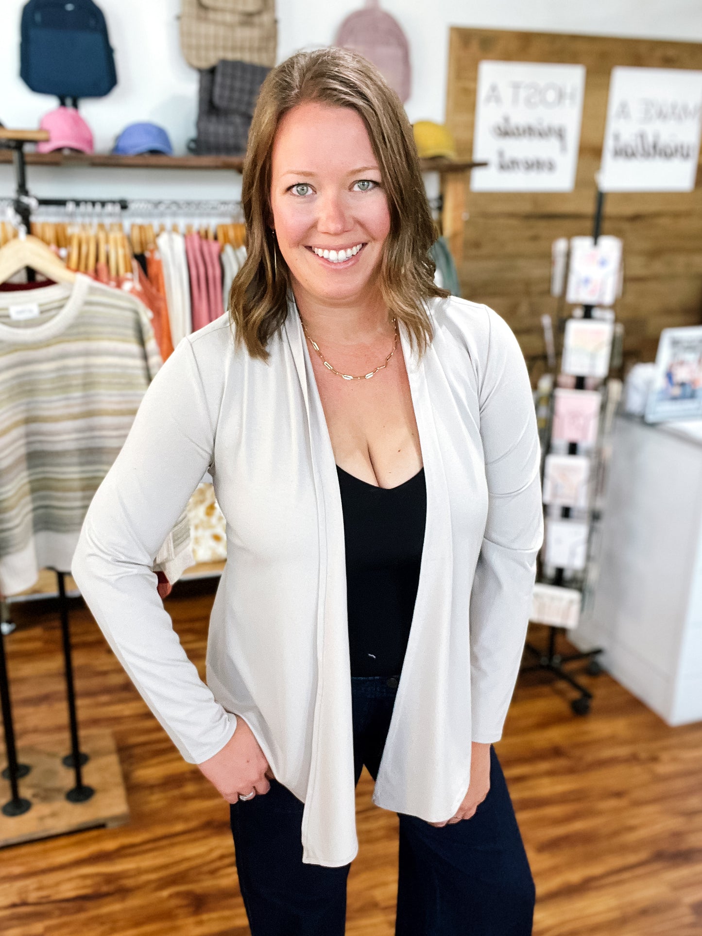 Taupe Lightweight Cardigan