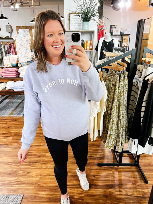 Light Blue Mom of Boys Crewneck Sweatshirt