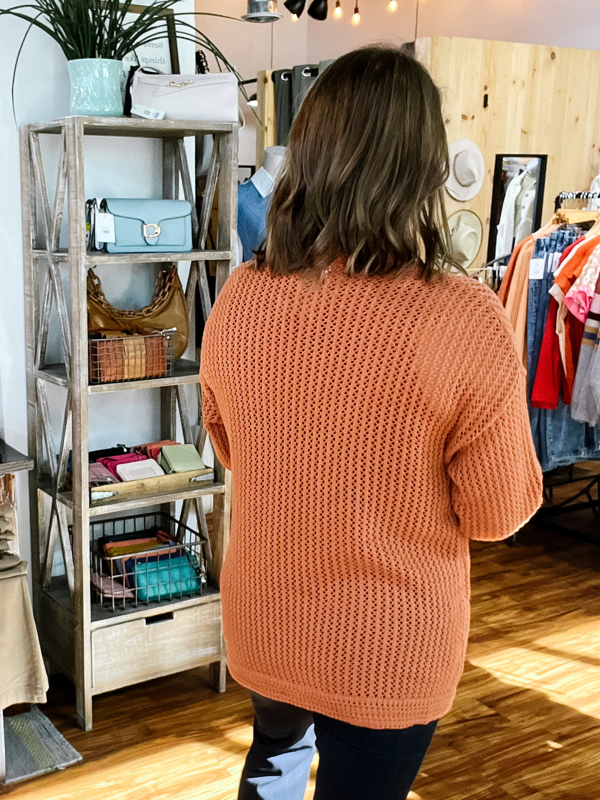 Clay Brown Open Cardigan
