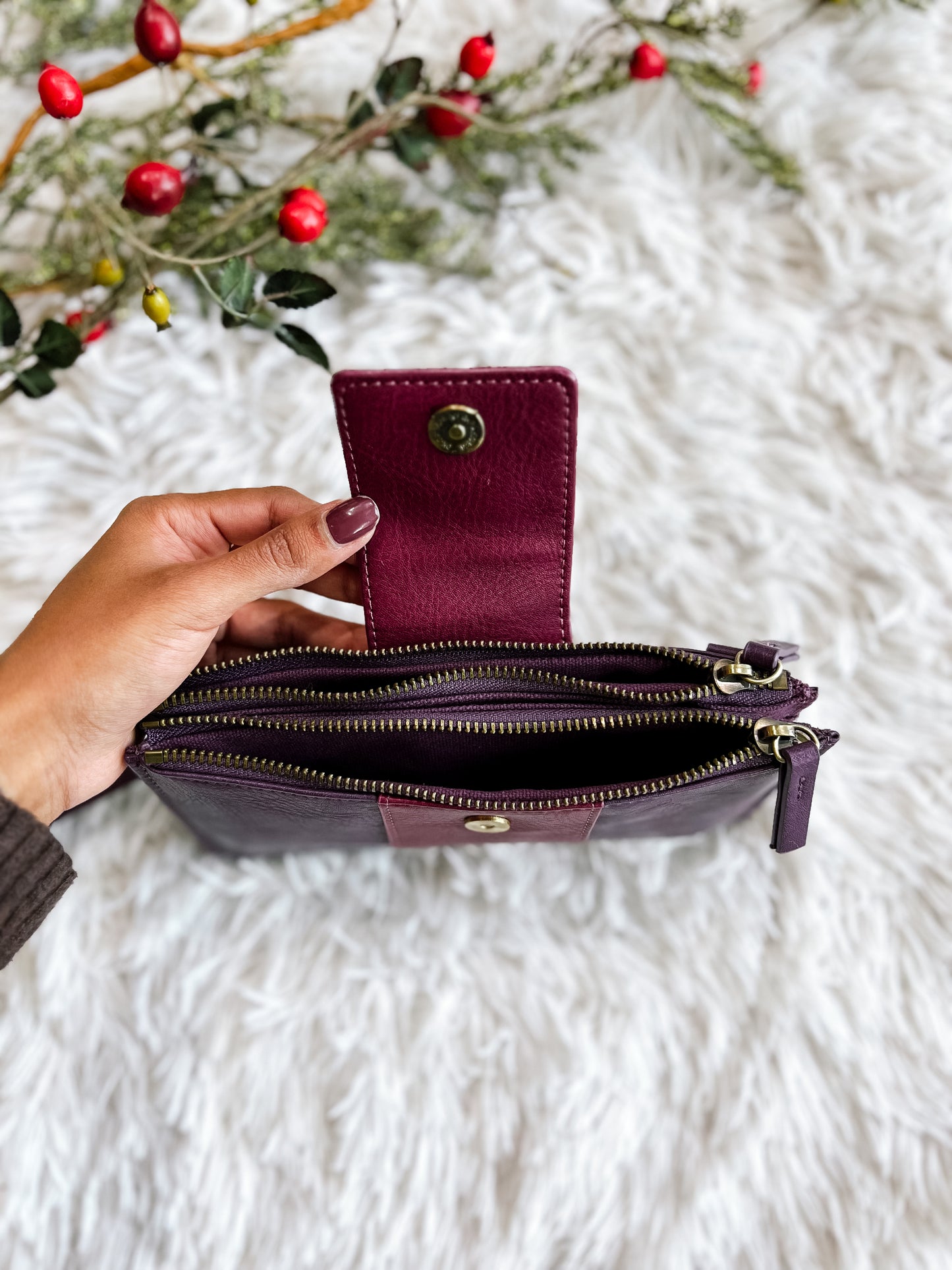 Color Block Wallet Crossbody Purse