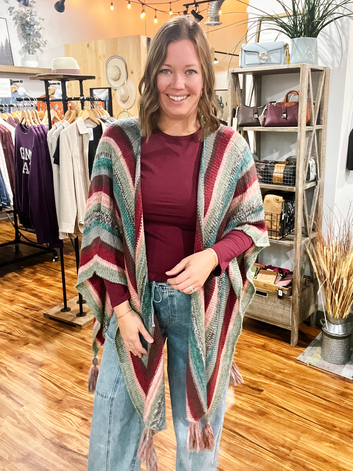 Burgundy Stripe Wrap