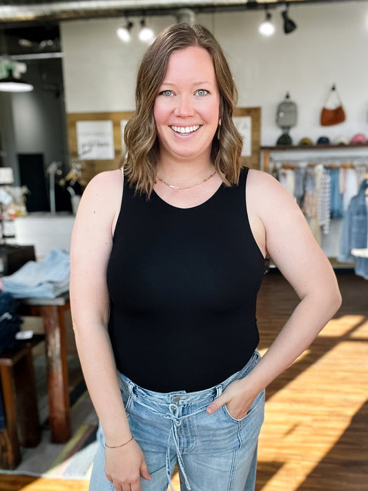 High Round Neck Double Layered Tank