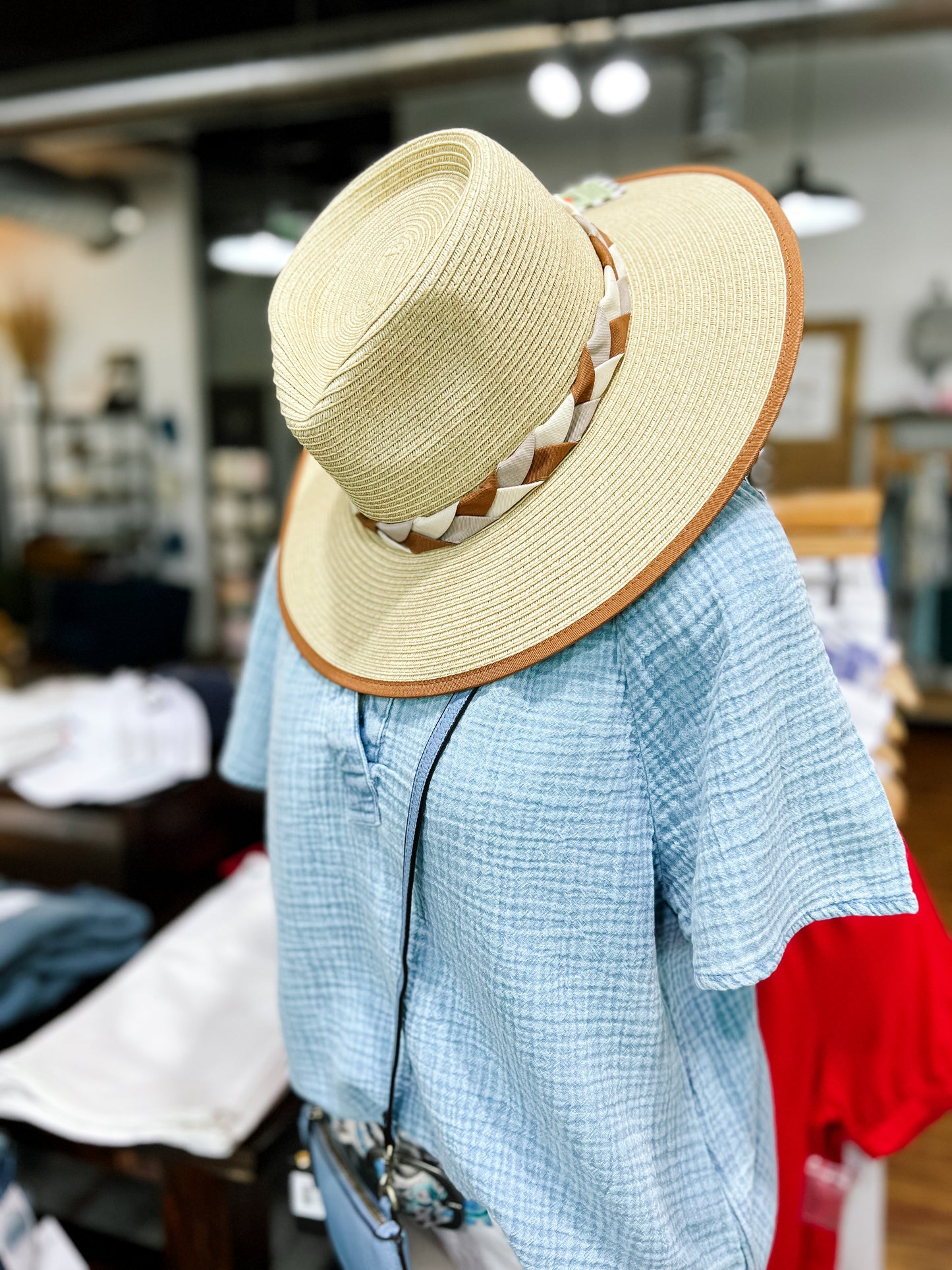 Tan Hat W/ Light Brown Trim