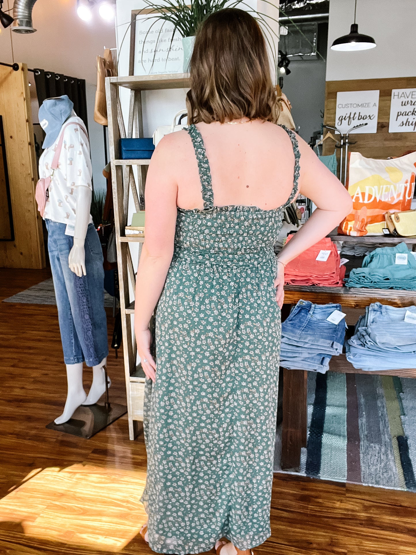 Green Smocked Dress
