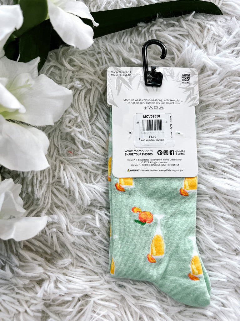 Mint Bellinis Bamboo Crew Sock