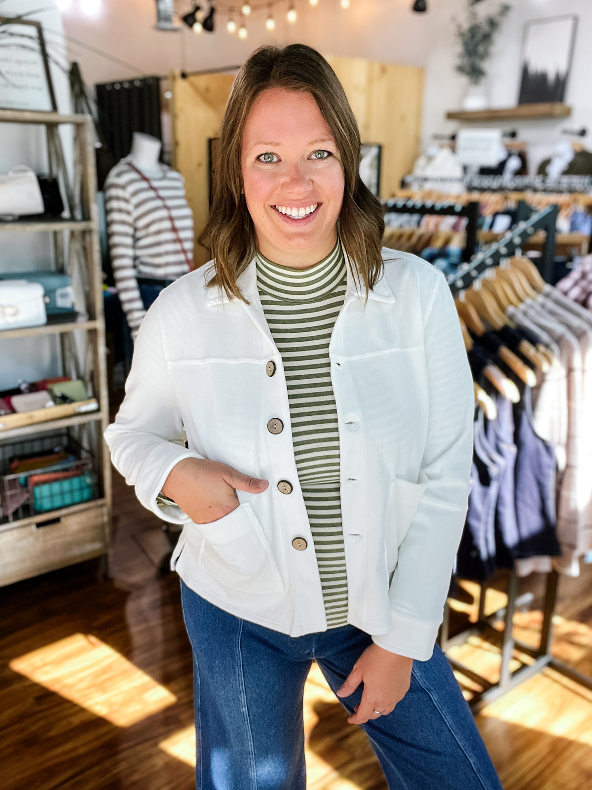 Cream Corded Velour Jacket