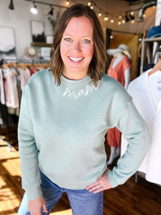 Sage Green Mama Sweatshirt