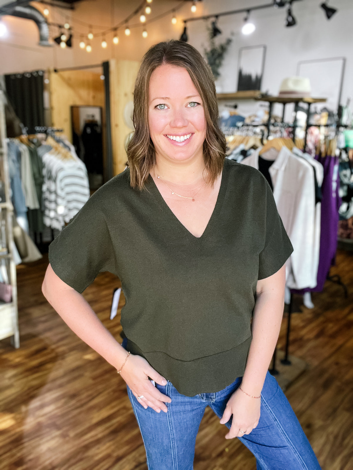 Olive Green Dolman Sweater