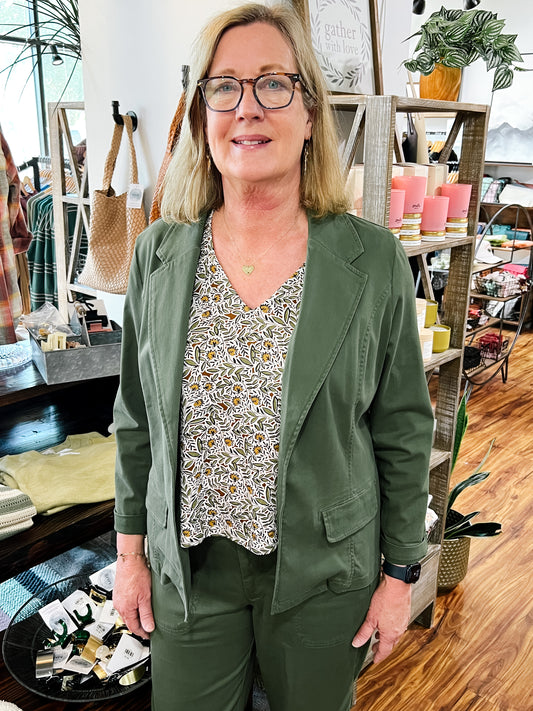 Forest Green Fitted Blazer