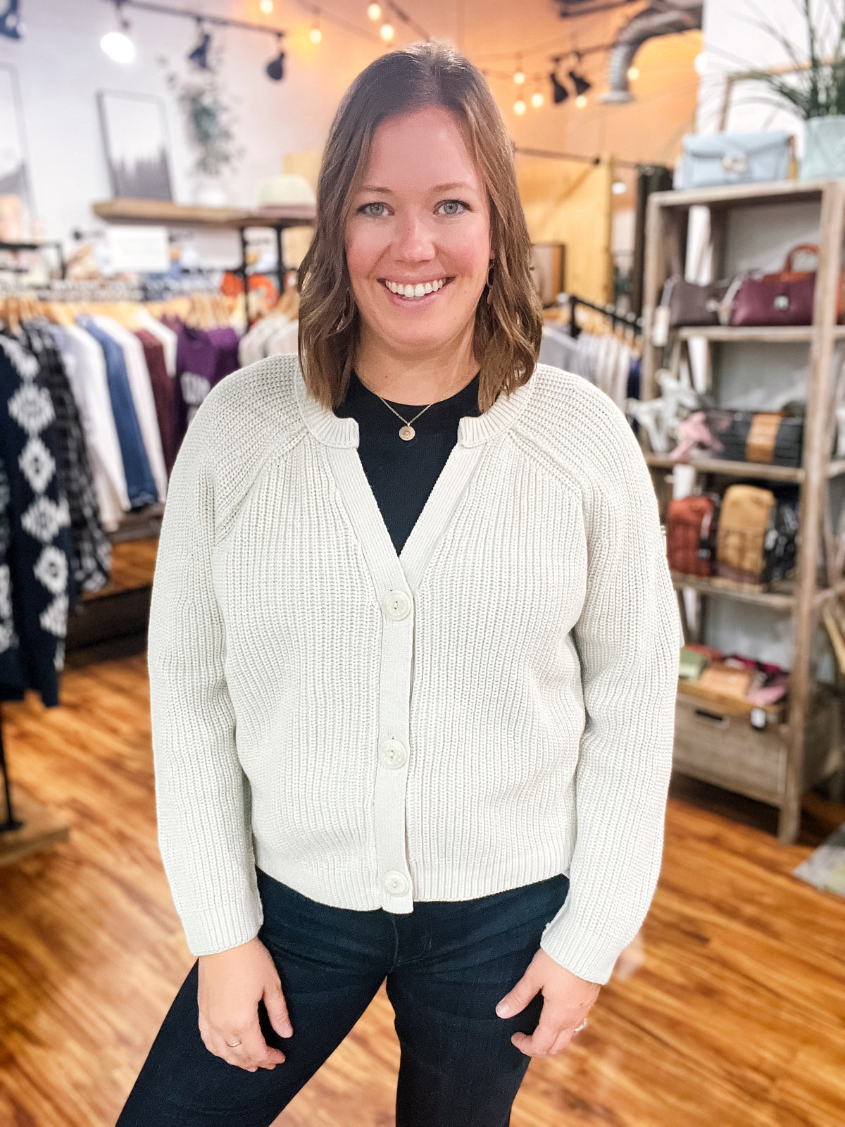Dove Cropped Cable Knit Cardigan