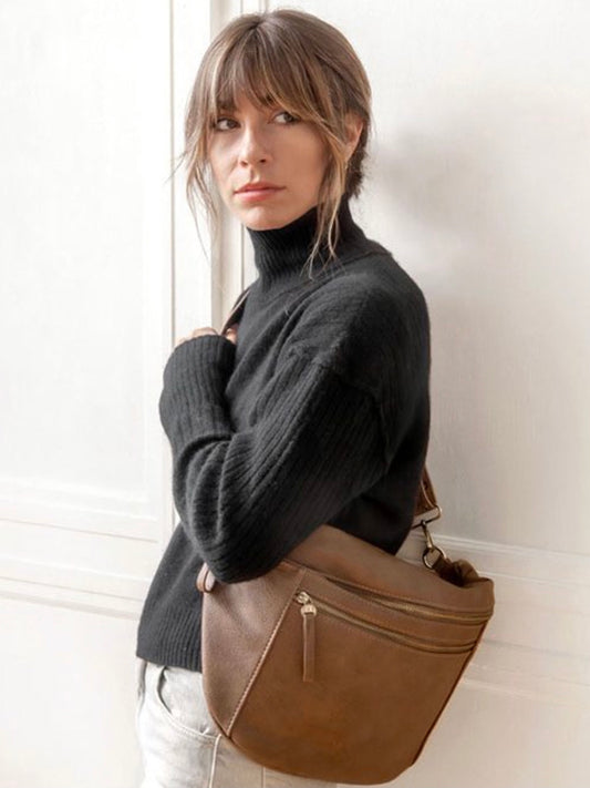 Brown Large Sling Crossbody Bag