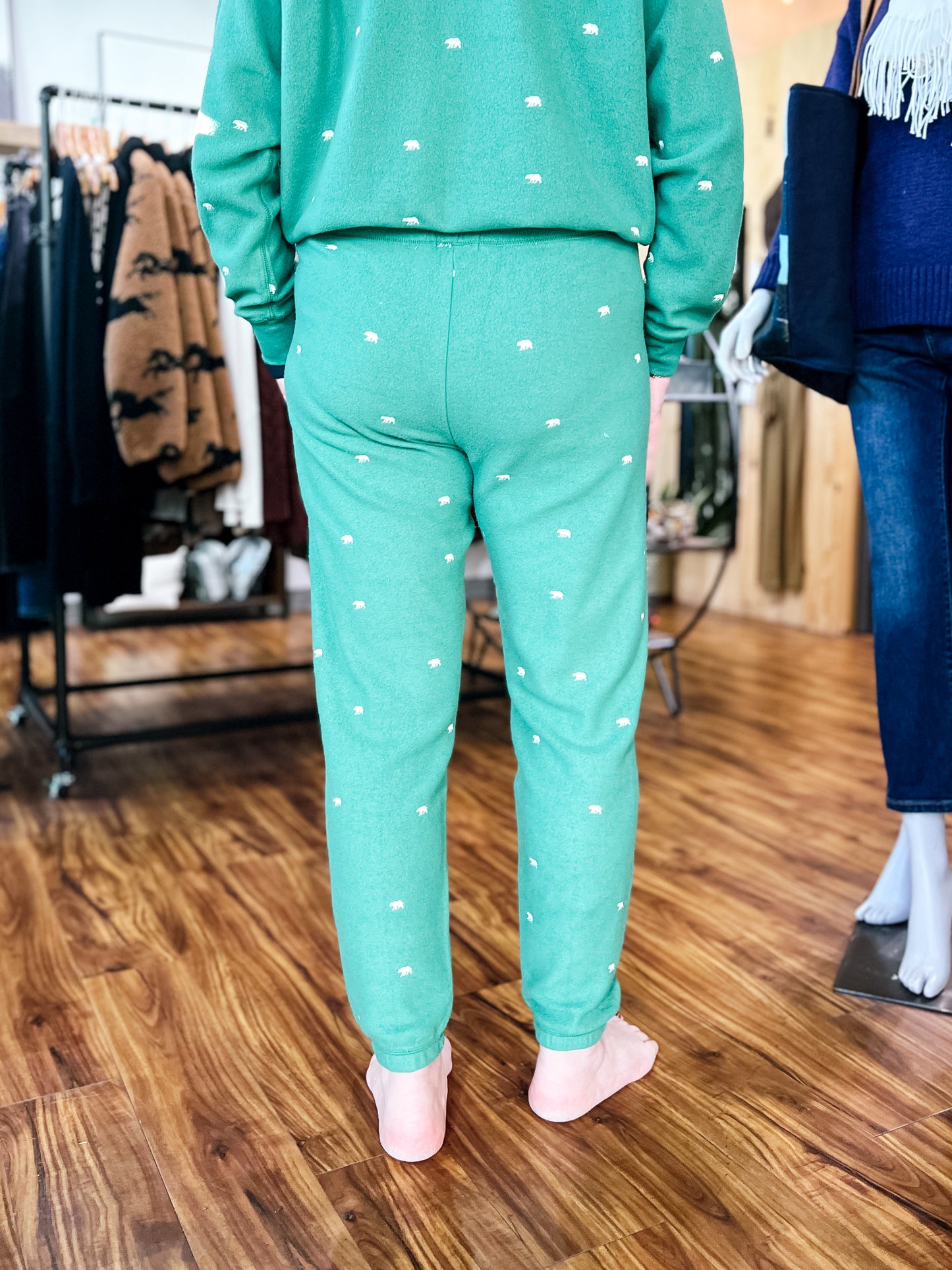 Green Banded Fleece Pant