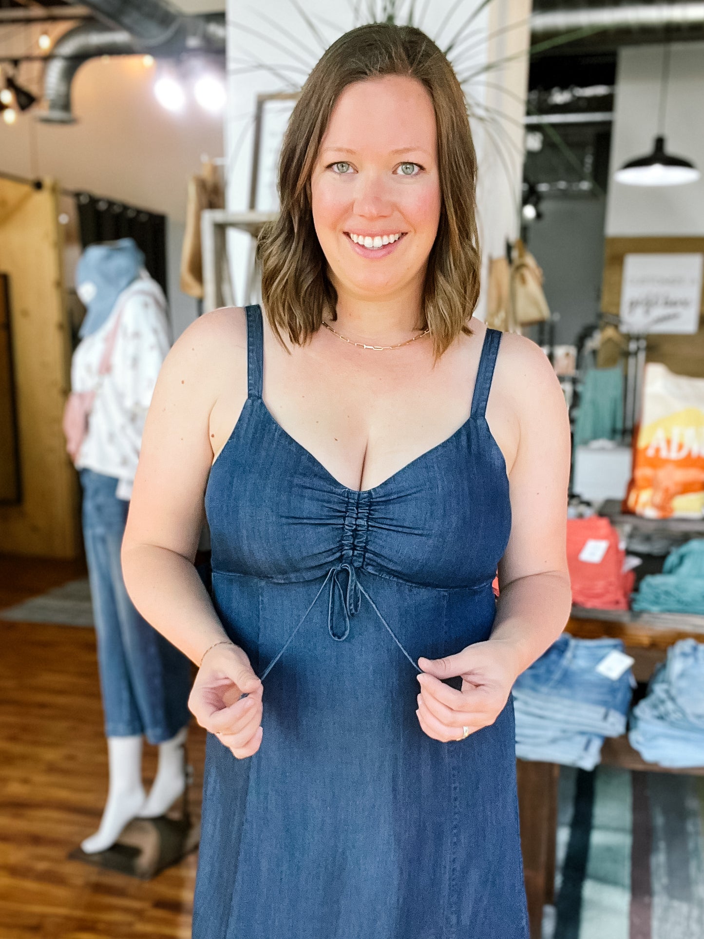 Dark Blue Midi Tank Dress
