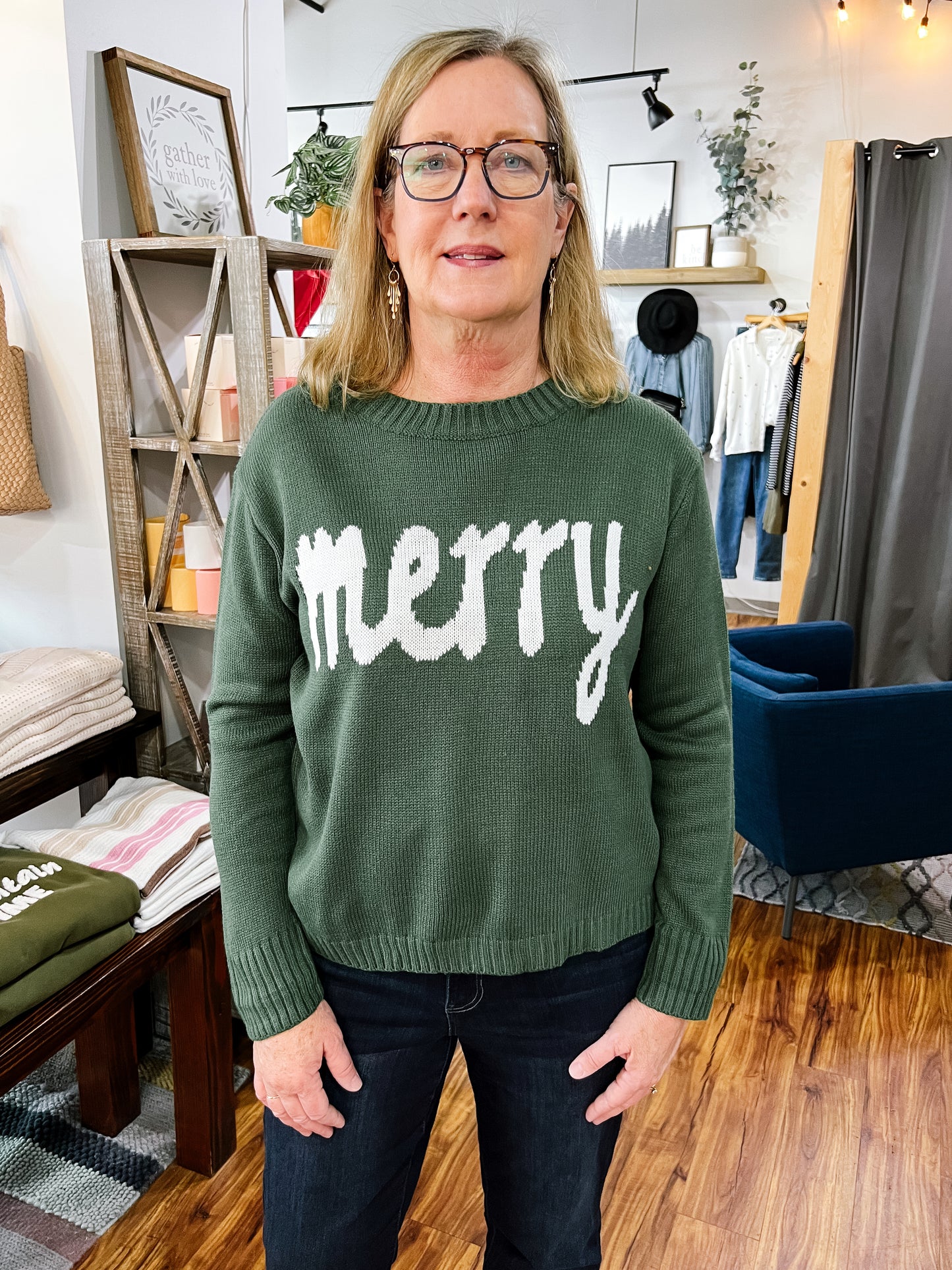 Pine Green Merry Sweater