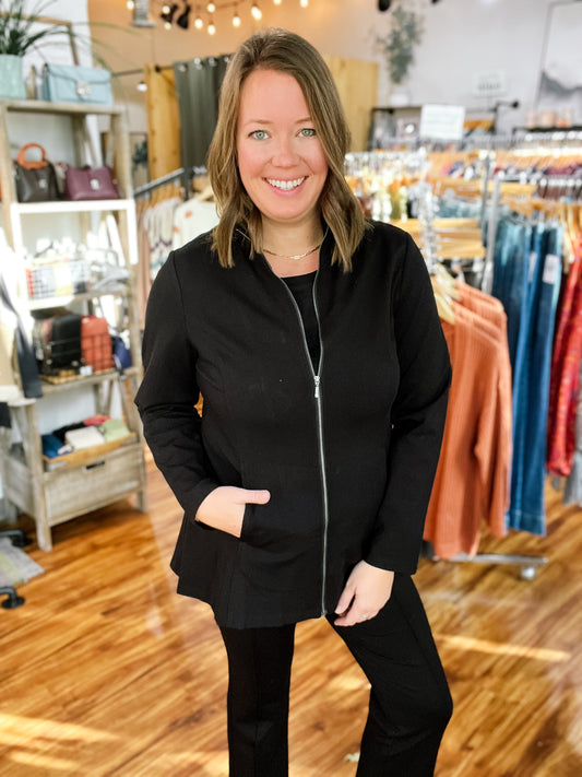 Black Luxe Zip Jacket