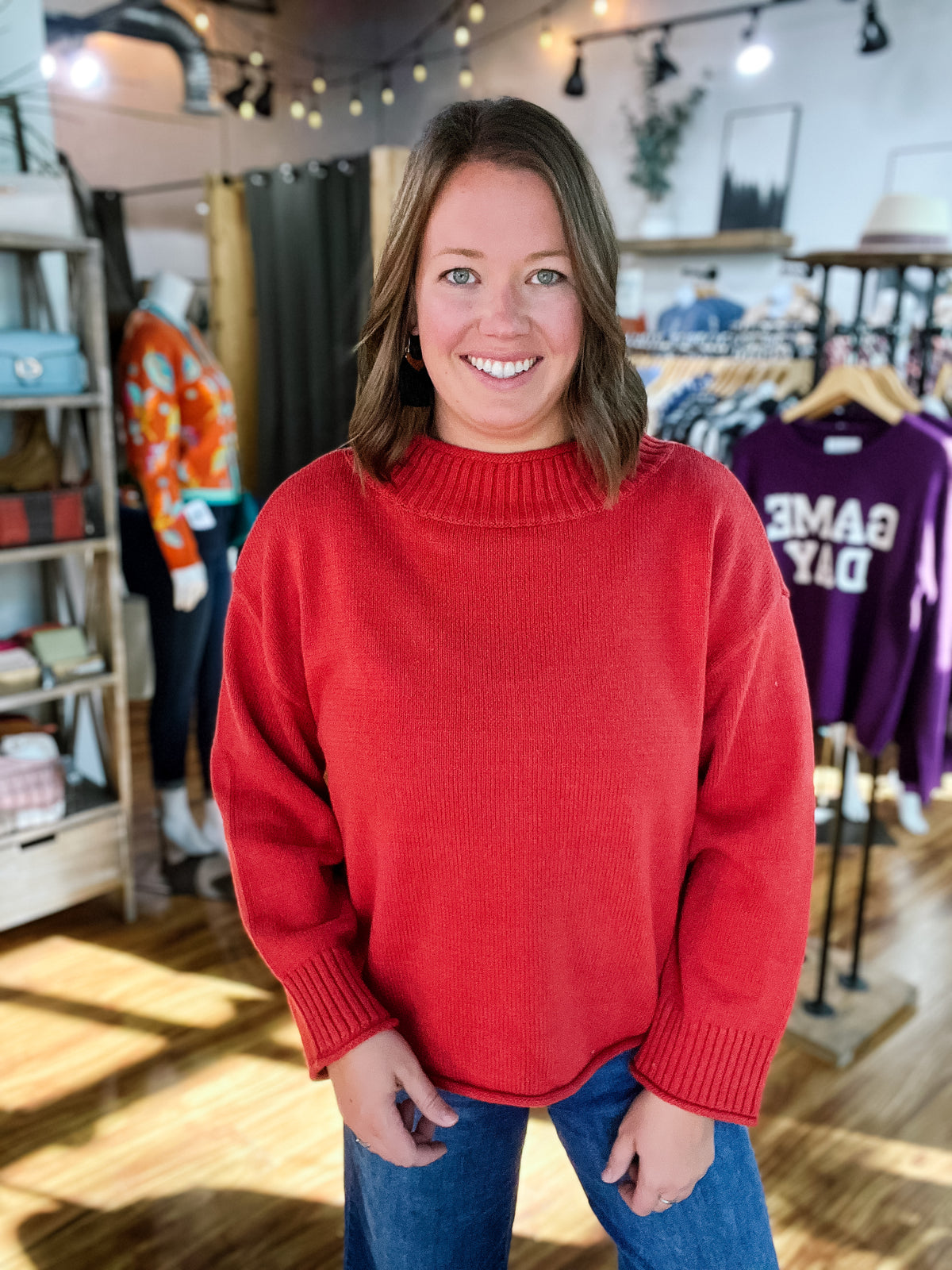 Burnt Orange Oversized Sweater