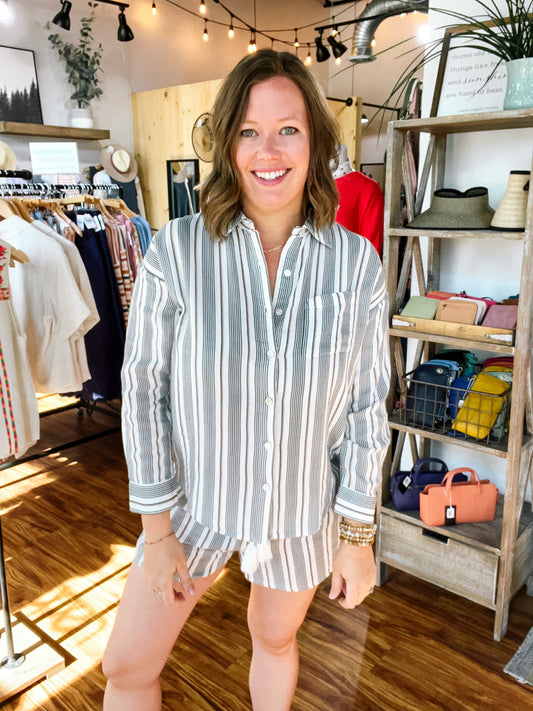 Black & Ivory Stripe Shirt