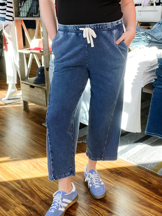 Navy Denim Pull-On Jogger