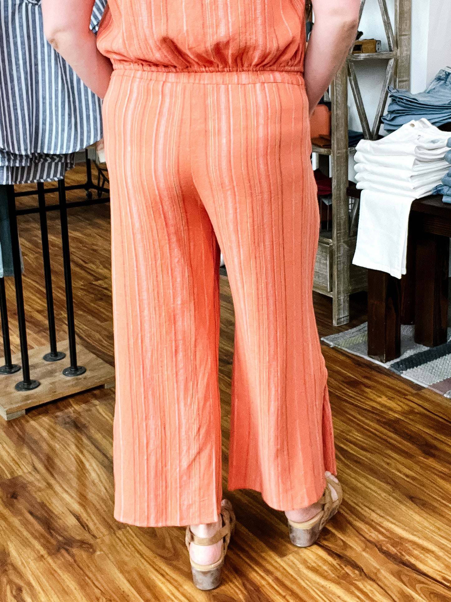 Guava Slit Hem Wide Leg Pant