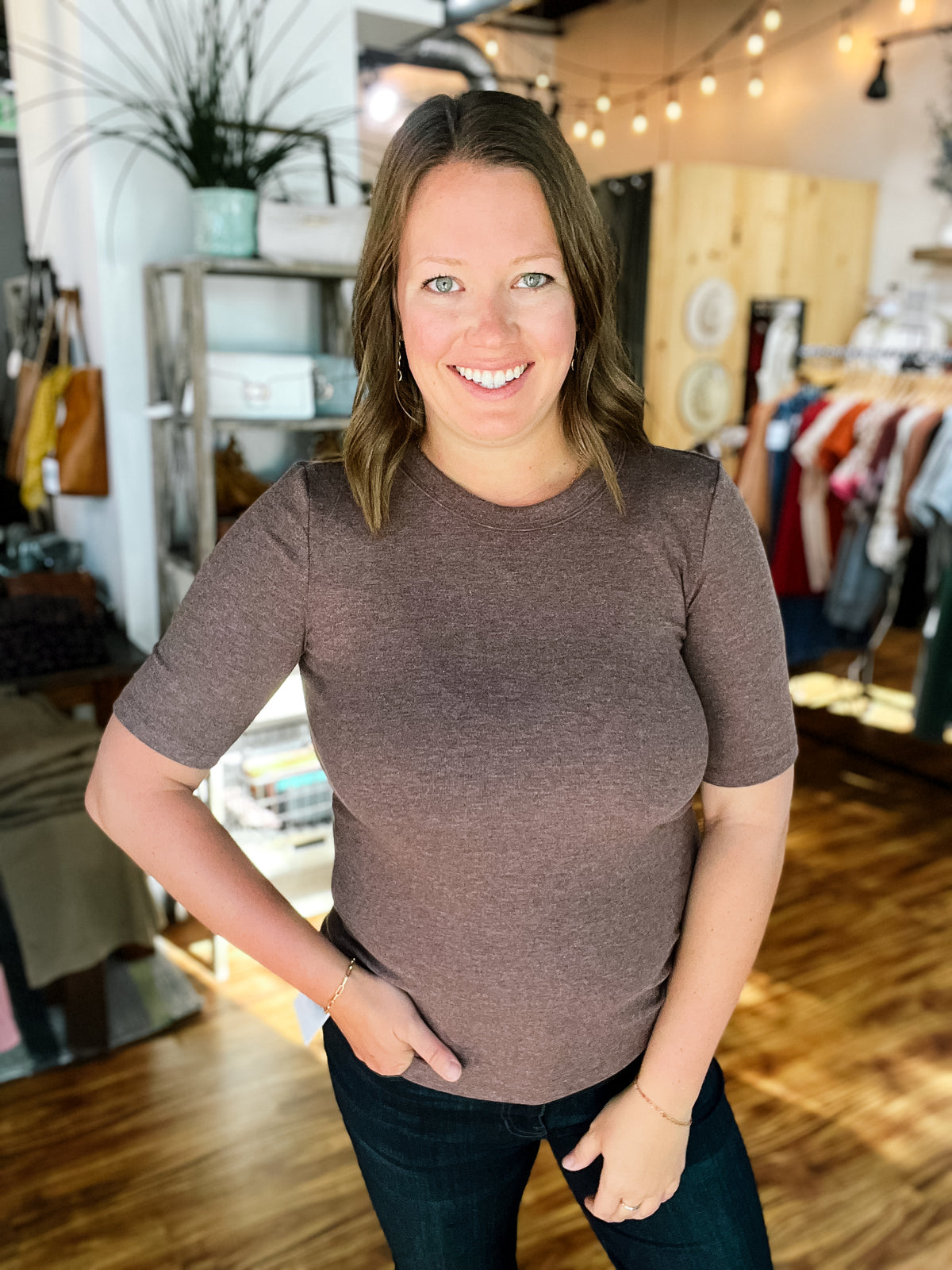 Walnut Short Sleeve Top