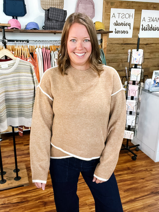 Brown Tulip Hem Sweater