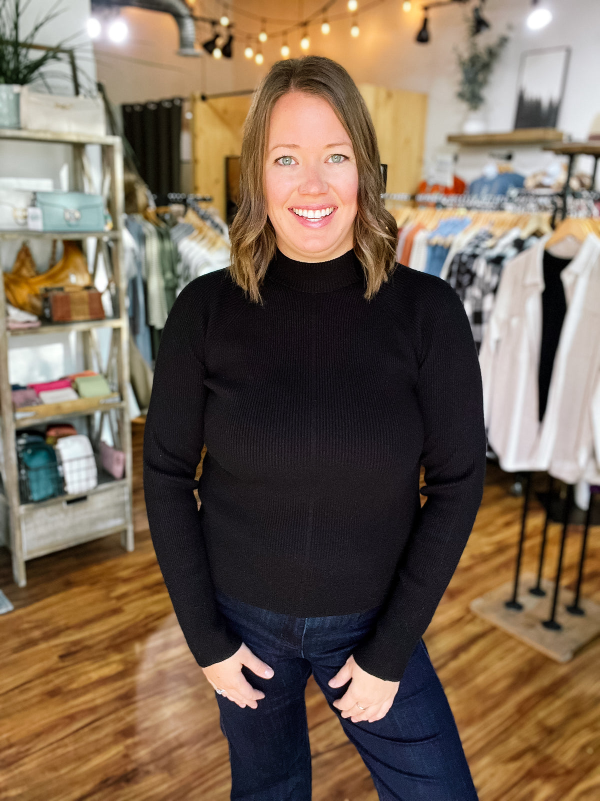 Black Mock Turtle Neck Sweater