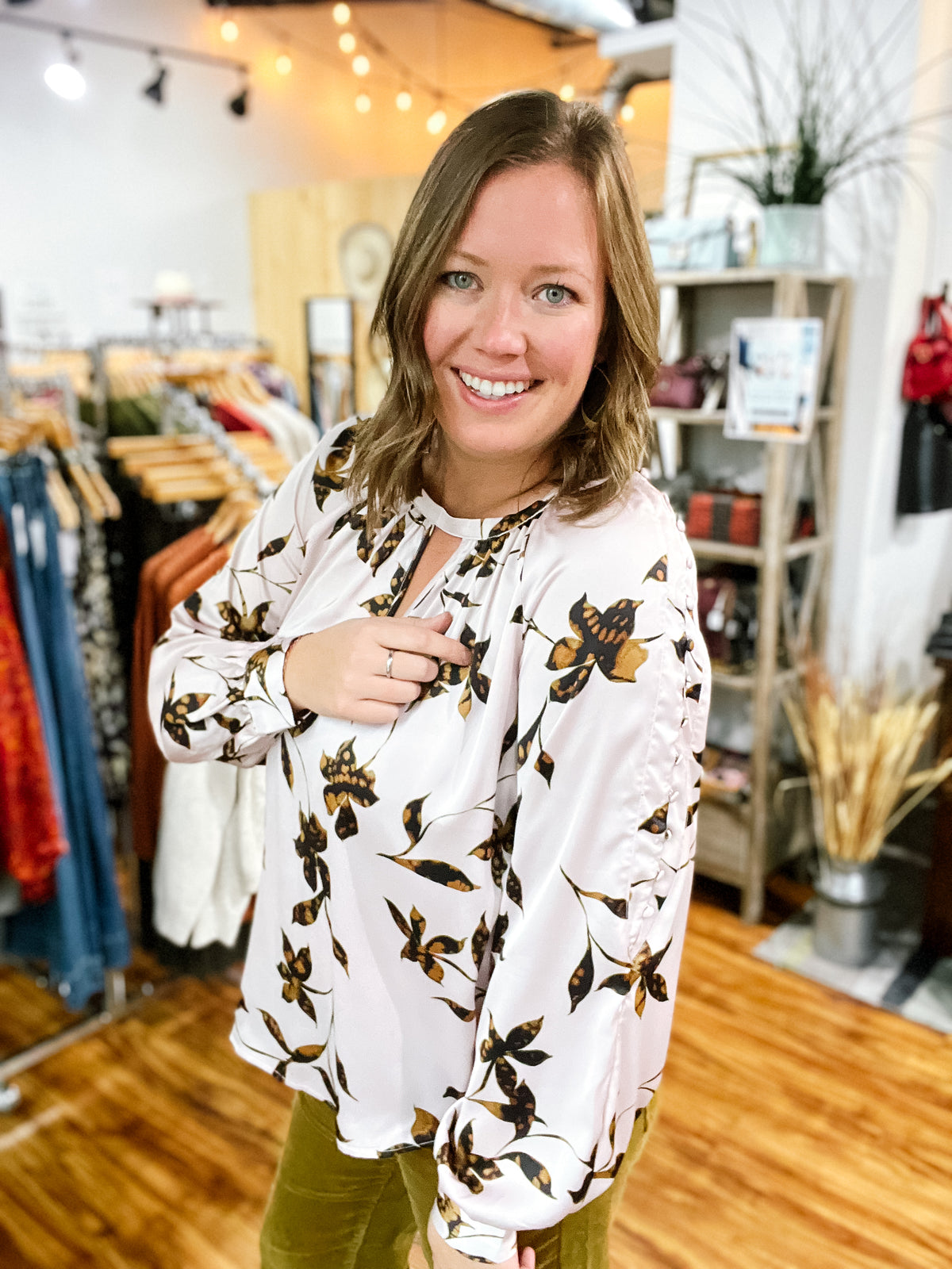 Chantilly Long Sleeve Woven Blouse
