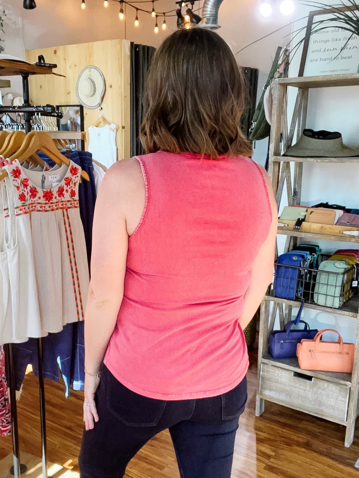 Red Vintage Wash Darlin Tank