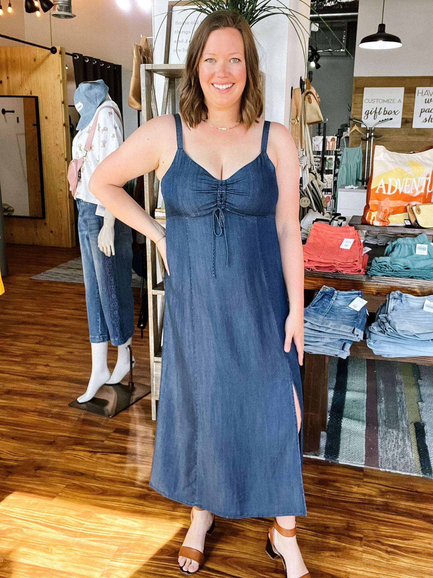 Dark Blue Midi Tank Dress