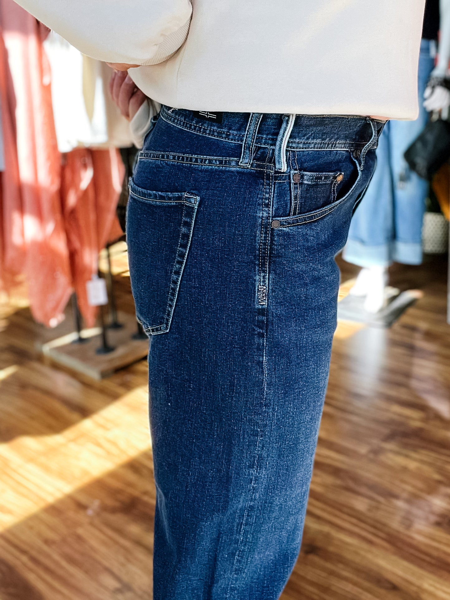 Comet Blue Sloane Slouchy Girlfriend Cuffed Jean