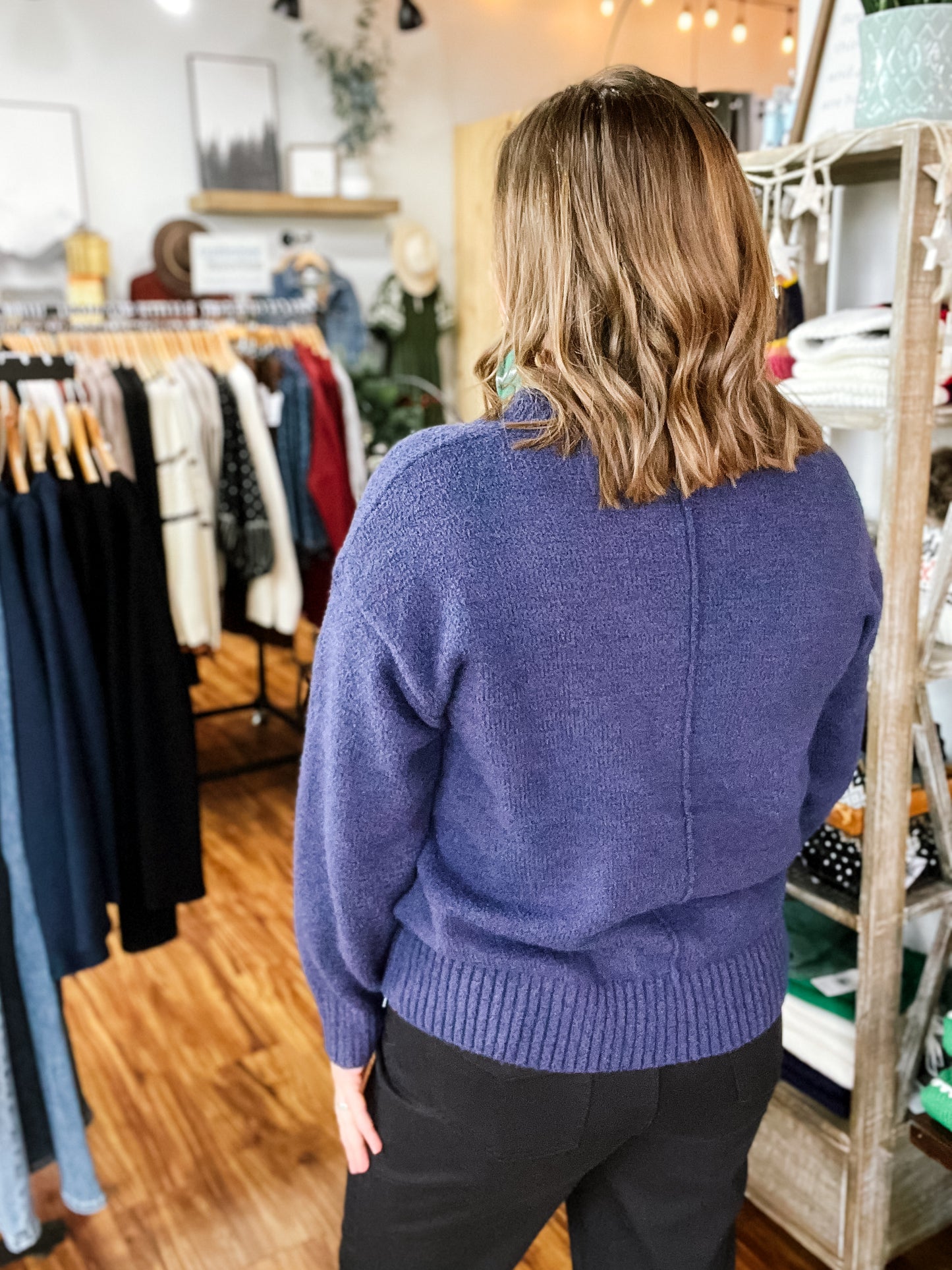 Navy Blue V-Neck Sweater