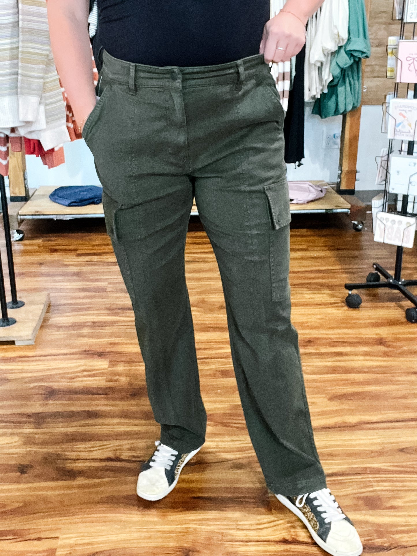 Cargo Hunter Green Straight Leg Pant
